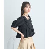 パフスリーブコットンフリルブラウス | earth music&ecology | 詳細画像9