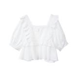 パフスリーブコットンフリルブラウス | earth music&ecology | 詳細画像41