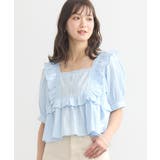 パフスリーブコットンフリルブラウス | earth music&ecology | 詳細画像26