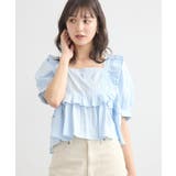 パフスリーブコットンフリルブラウス | earth music&ecology | 詳細画像28