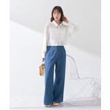 フロントZIPバックレースアップデニム | earth music&ecology  | 詳細画像13 