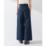 フロントZIPバックレースアップデニム | earth music&ecology  | 詳細画像4 