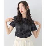 ブラック | ドットプリントTシャツ | earth music&ecology
