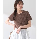 ブラウン | ドットプリントTシャツ | earth music&ecology