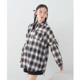 2wayショルダードロストリボンチェックシャツ | earth music&ecology | 詳細画像23