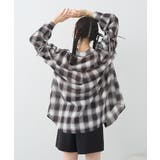 2wayショルダードロストリボンチェックシャツ | earth music&ecology | 詳細画像25