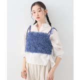 【WEB限定】ベロアリボンフェザービスチェ | earth music&ecology  | 詳細画像11 