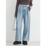 ライトインディゴ | タックホックデニムパンツ | earth music&ecology 