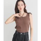 ブラウン | マルチwayネックホルターレースタンク | earth music&ecology 