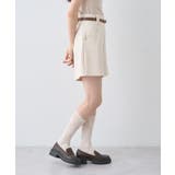 ベルト付きタブデザインショートパンツ | earth music&ecology  | 詳細画像4 