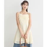 フロントギャザー起毛レースミニワンピース | earth music&ecology | 詳細画像2