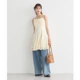 フロントギャザー起毛レースミニワンピース | earth music&ecology | 詳細画像4