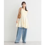 フロントギャザー起毛レースミニワンピース | earth music&ecology | 詳細画像5