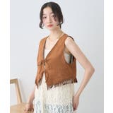 スウェード調フリンジベスト | earth music&ecology | 詳細画像3