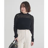 ブラック | ハイネックシアーうねうねプルオーバー | earth music&ecology 