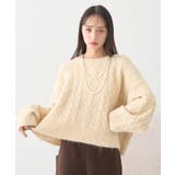 モヘヤタッチケーブルニットプルオーバー | earth music&ecology  | 詳細画像11 