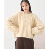 アイボリー | モヘヤタッチケーブルニットプルオーバー | earth music&ecology 