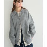 襟付きニットアウター | earth music&ecology  | 詳細画像1 