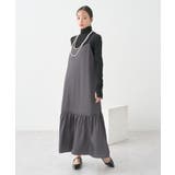 ドットグレー | アソートサテンキャミワンピース | earth music&ecology