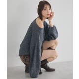 オフショルフェザーニットプルオーバー | earth music&ecology  | 詳細画像1 