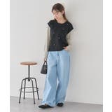 フラワーモチーフニットベスト | earth music&ecology  | 詳細画像15 