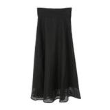 ブラック | シアーチェックスカート | earth music&ecology