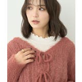 フェザーラメフロントリボンニットカーディガン | earth music&ecology | 詳細画像19