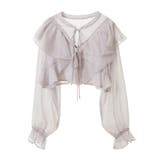 シアーラッフルショートボレロ | earth music&ecology  | 詳細画像29