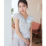 ダブルフリルノースリブラウス | earth music&ecology  | 詳細画像1 