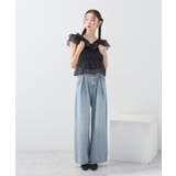 ダブルフリルノースリブラウス | earth music&ecology  | 詳細画像8 