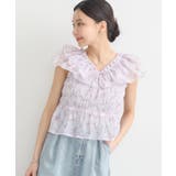 ピンク | ダブルフリルノースリブラウス | earth music&ecology 