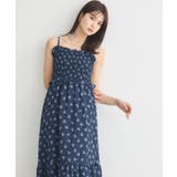 ネイビー | 花柄シアーポップコーンキャミワンピース | earth music&ecology 