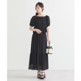 SET2点フロッキードットブラウス+スカート | earth music&ecology | 詳細画像1