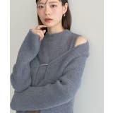 チャコールグレー | SET2点チャーム付きシャギーニット＋インナー | earth music&ecology 