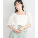 オフホワイト | ミニフリルカットレースアンサンブル | earth music&ecology 
