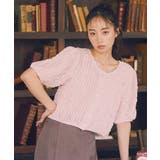 ピンク | ミニフリルカットレースアンサンブル | earth music&ecology 