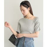 アシメネックリブニットプルオーバー | earth music&ecology | 詳細画像2