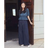 フラワー刺繍フリルヘムブラウス | earth music&ecology  | 詳細画像5 