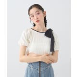 アシメ肩リボンカットソー | earth music&ecology | 詳細画像10