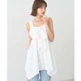 オフホワイト | リボンイレヘムチュニック | earth music&ecology 