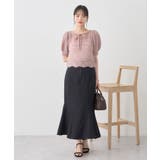 キャットヤーン透かし編みニットプルオーバー | earth music&ecology  | 詳細画像4 