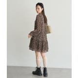 フラワー楊柳ティアードミニワンピース | earth music&ecology  | 詳細画像10 