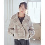 チェック | 【WEB限定】シャギーショートコート | earth music&ecology 