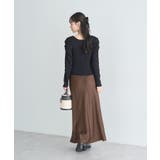 レイヤード風ギャザーショルダーリブニット | earth music&ecology  | 詳細画像15 