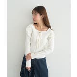 レイヤード風ギャザーショルダーリブニット | earth music&ecology  | 詳細画像17 