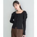 レイヤード風ギャザーショルダーリブニット | earth music&ecology | 詳細画像12