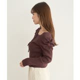 レイヤード風ギャザーショルダーリブニット | earth music&ecology | 詳細画像4