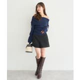 リボンギャザーオフショルニットプルオーバー | earth music&ecology | 詳細画像17