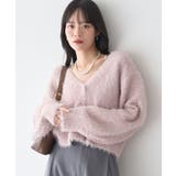 ライトピンク | ミックスカラーラメニットカーディガン | earth music&ecology 