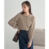 襟付きケーブルニットジャケット | earth music&ecology | 詳細画像8